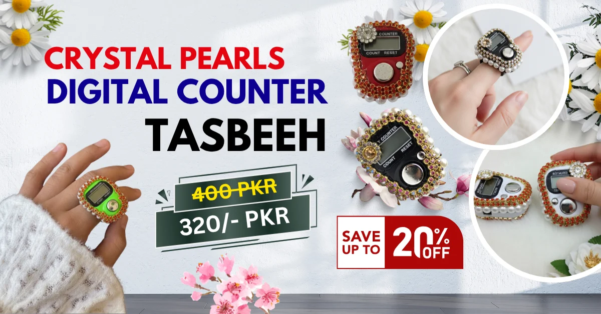 Crystal Pearls Digital Counter Tasbeeh